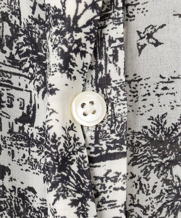 自由区 L 【洗える】ランドスケーププリント ワンピース モノトーン