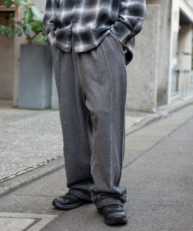 WEGO 【ユニセックス着用ITEM/ウエストゴム】スウィッチングスウェットパンツ ブラックその他