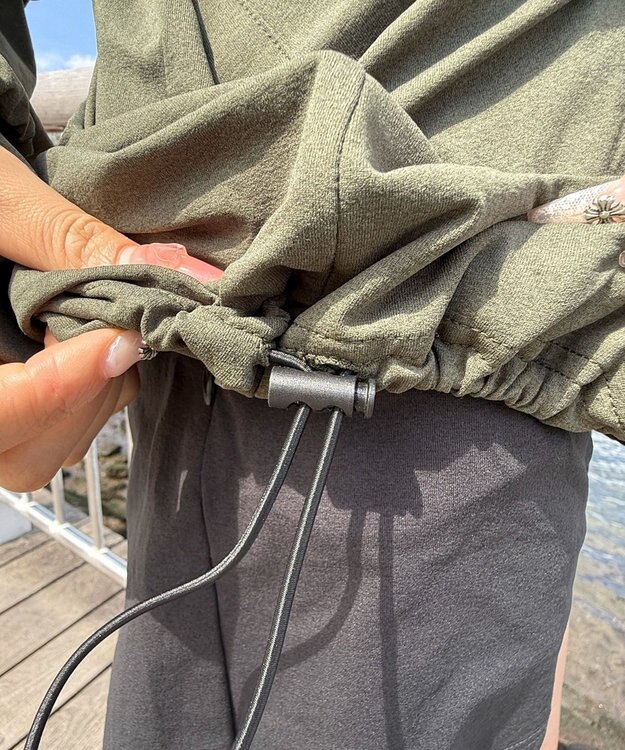 WEGO 【UVカット/吸水速乾/水陸両用/ラッシュガード】ハーフジップアノラックパーカー カーキ