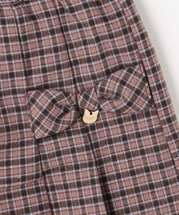 ANY KIDS チェック柄 ショートパンツ ブラウン×チェック