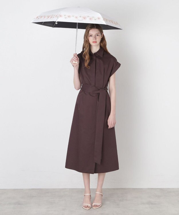 MOONBAT 【WEB限定/一級遮光99.99%】晴雨兼用折りたたみ日傘 ポール&ジョー(PAUL & JOE ACCESSOIRES)クリザンテーム/バイカラー 雨の日OK 遮熱 簡単開閉 UV 晴雨兼用 オフホワイト