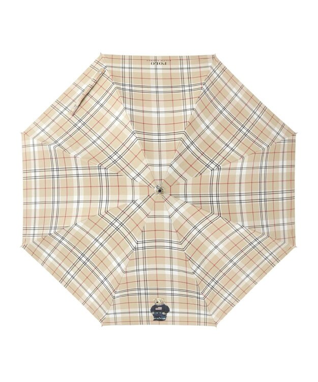MOONBAT POLO RALPH LAUREN 晴雨兼用 長傘 チェック×ベア 日傘 一級遮光 遮熱 UV ベージュ