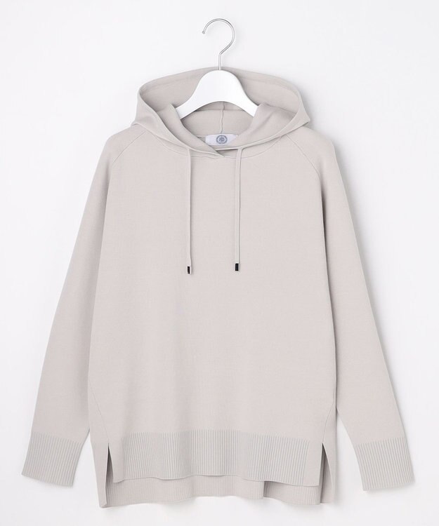 J.PRESS LADIES S Smooth ニット パーカー ライトグレー系