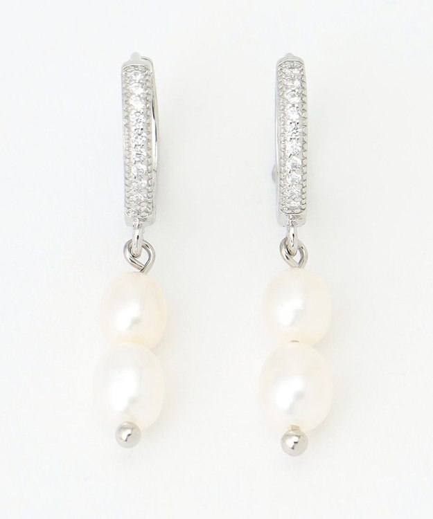 ANY 【WEB限定】ストーンリングパールピアス(両耳用) シルバー