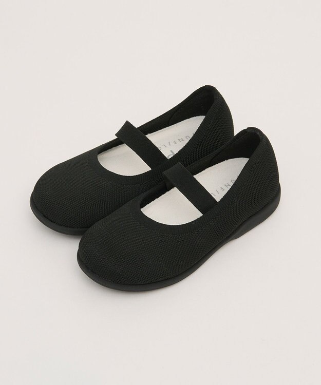 steppi “撥水＆洗えるニットシューズ” KIDS ストラップ シューズ ブラック