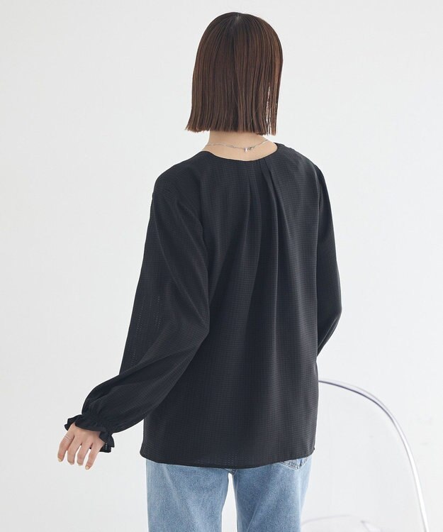 earth music&ecology フロントツイストブラウス Black