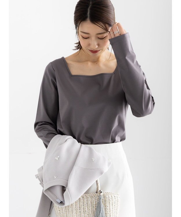 Te chichi 前後2WAYネックデザインロンT《2026 spring catalog item》 グレー