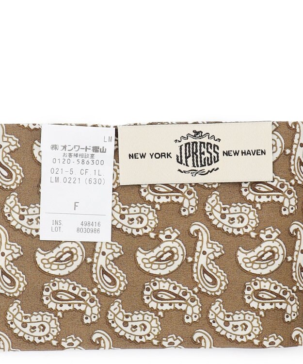 J.PRESS MEN ハンドプリントペイズリー ネッカチーフ ブラウン系6