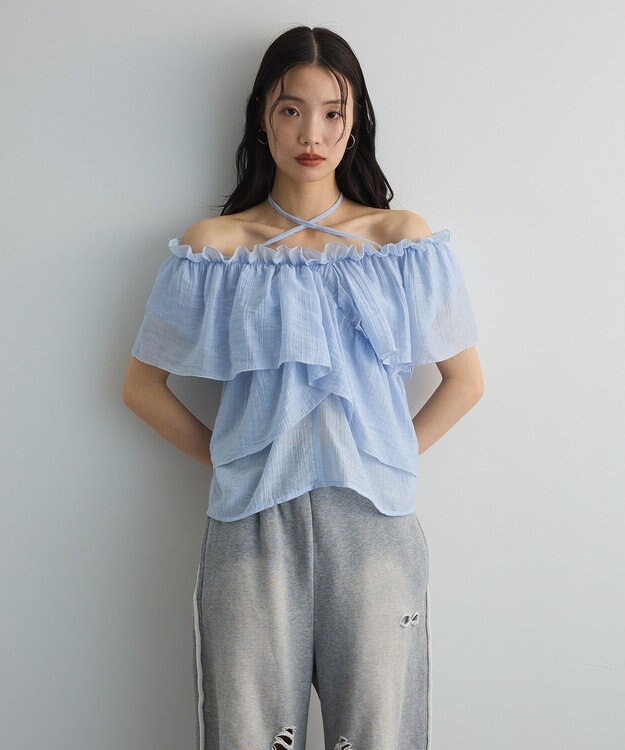 Green Parks マルチＷＡＹオフショルフリルブラウス