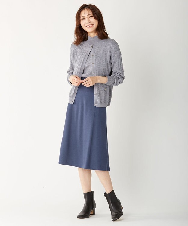 J.PRESS LADIES 【洗える】KNIT BASIC ニット ライトグレー系