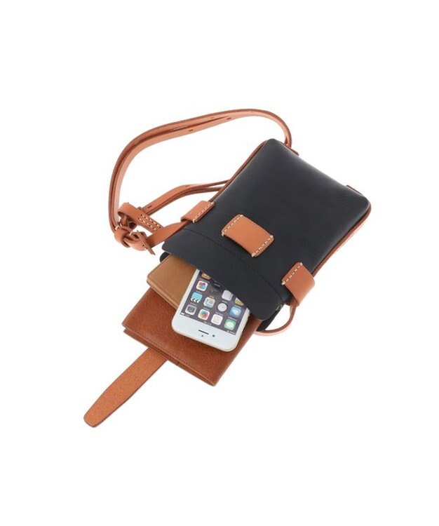 genten サドルベルト ヌオーバ 縦型コンパクトショルダーバッグ クロ