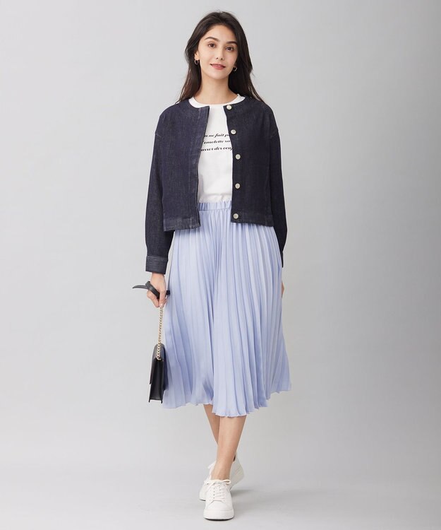 自由区 【洗える】長袖ロゴ Tシャツ アイボリー系