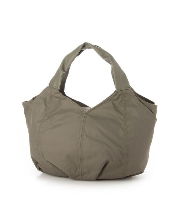 Y'SACCS リサイクルナイロン　ふんわりトート　Sサイズ グレージュ×チョコ