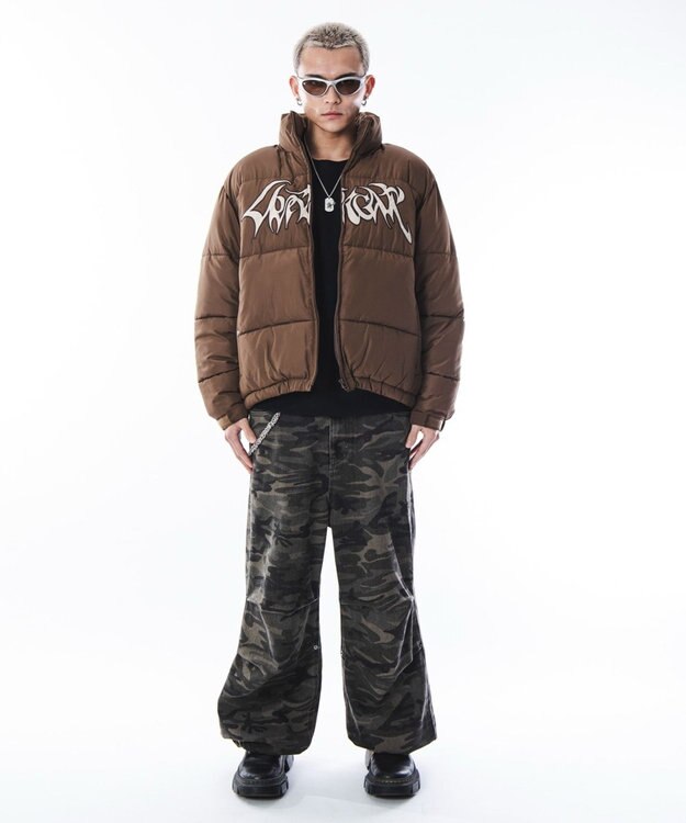 WEGO 【ユニセックス着用ITEM/MLサイズ展開】パファーグラフィックブルゾン ブラウン