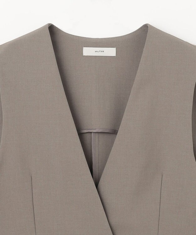 ANY L 【セットアップ可能/ストレッチ】イージーケアジレ モカ