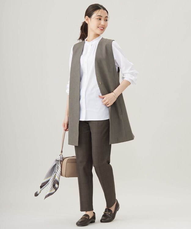 J.PRESS LADIES T/Rアルガンシルク ジレ ブラウン系