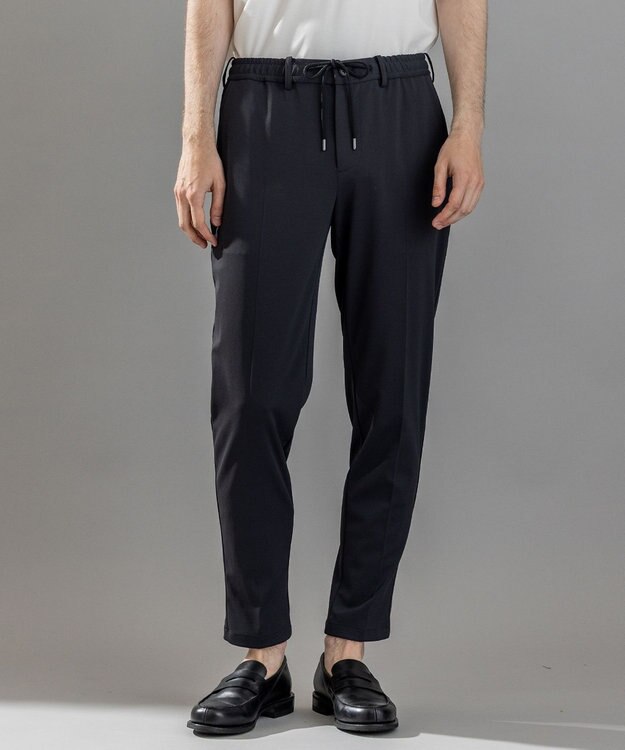 JOSEPH HOMME 新素材【ストレッチ/洗える/撥水/UVカット/接触冷感/防透性/防汚性】プルシェルポンチ  / ドロスト付テーパードパンツ PEGG CONVERTIBLE ブラック系