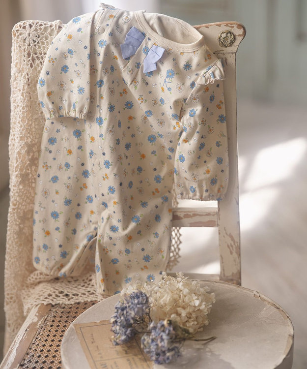 組曲 KIDS 【70㎝】デイジー ロンパース ベージュ系5