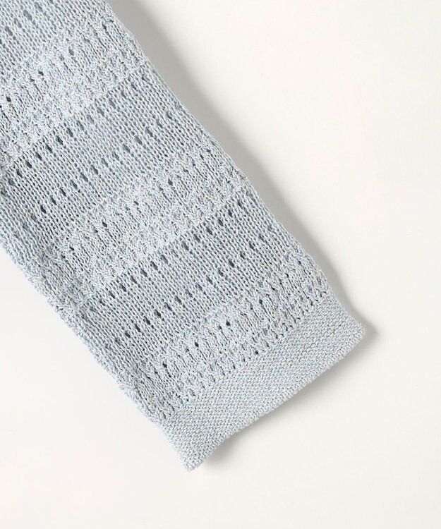 J.PRESS LADIES S CROCHET LIKE PATTERN スッキパー ニット ブルー系