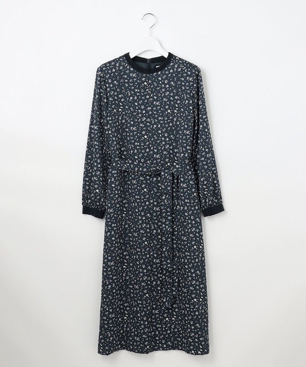 J.PRESS LADIES L 【洗える】スパンウェーブフラワープリント ワンピース ブルー系5