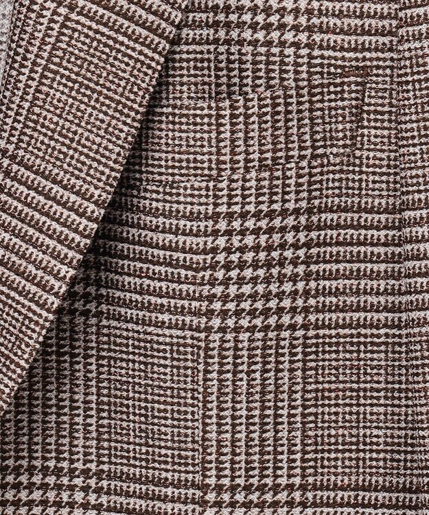 GOTAIRIKU 新柄【吸水速乾/ウォッシャブル】ノルマンディーリネン カーディガンジャケット＿グレンチェック柄 ブラウン系4