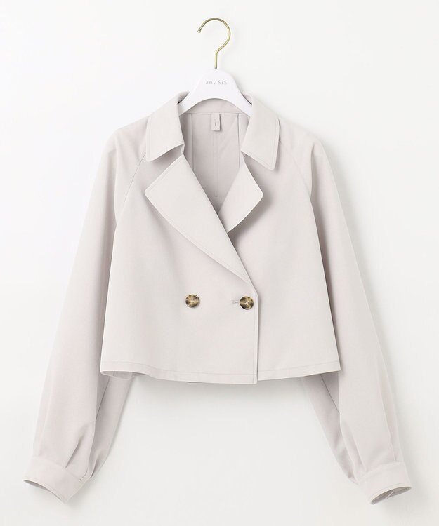 ANY SIS S 【洗える】3WAYジレセット トレンチ コート ライトグレー