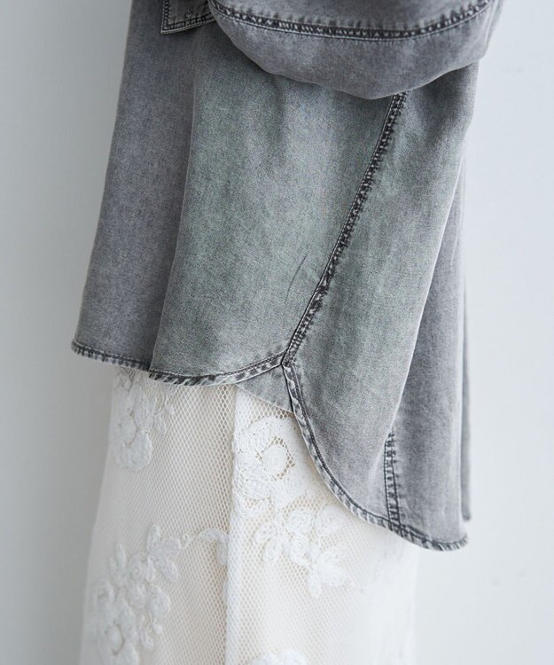 YECCA VECCA 【販売なし】バイオ加工ウ゛ィンテージデニムシャツ Gray
