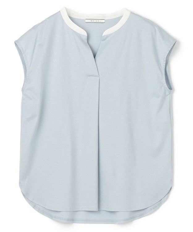 BEIGE， 【WEB限定】AUBIN / バイカラートップス Sax × White