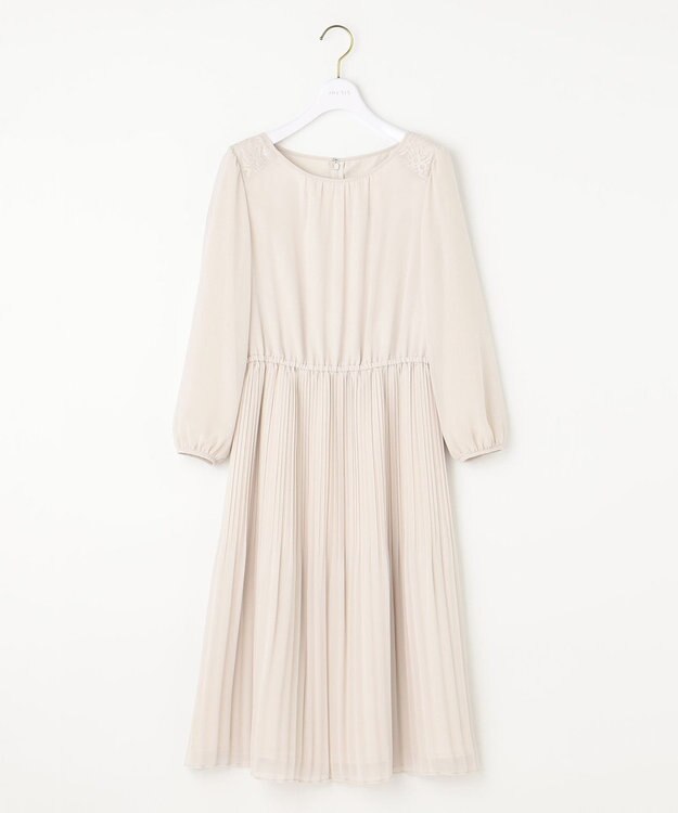 ANY SIS 【洗える】フェミニンプリーツ ワンピース ベージュ