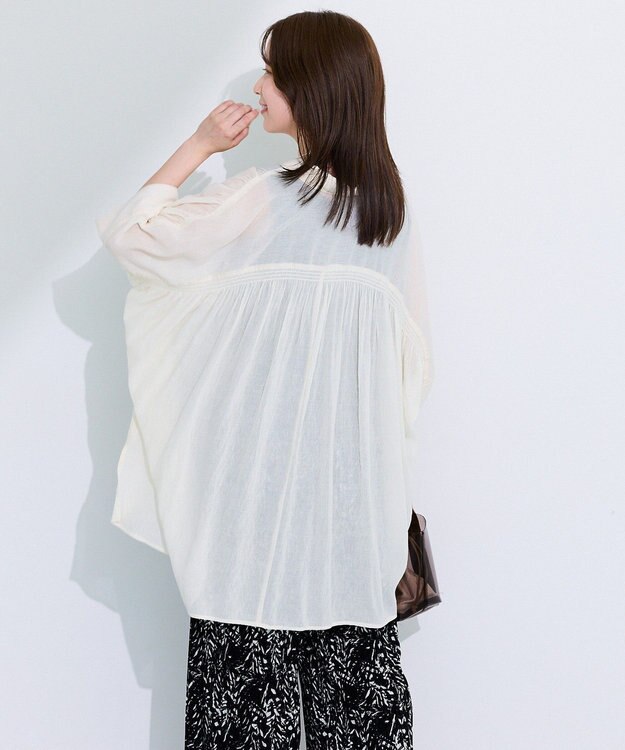 Green Parks スラブシアーシャツチュニック Ecru