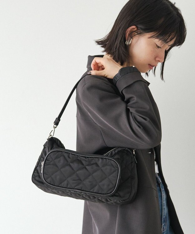 russet 【2025AW新作】キルティング横長2WAYショルダーバッグ(SF-258) Black