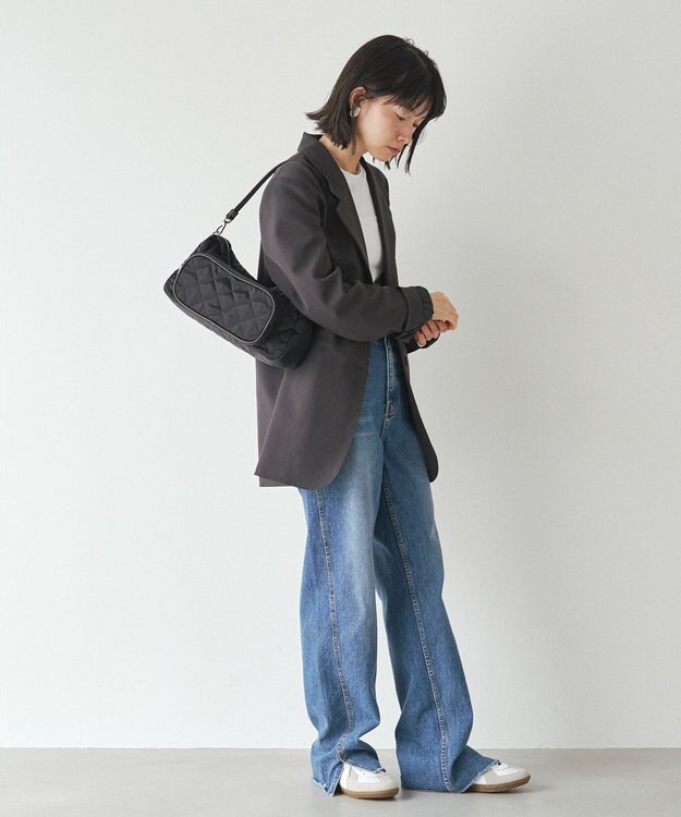 russet 【2025AW新作】キルティング横長2WAYショルダーバッグ(SF-258) Black