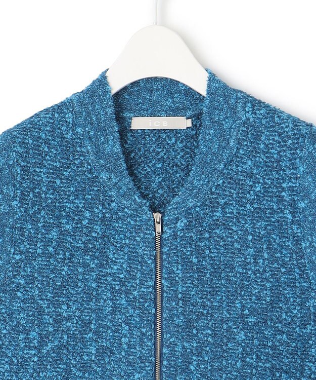 ICB 【洗える】 カラーニットツイード ベスト ブルーミックス系