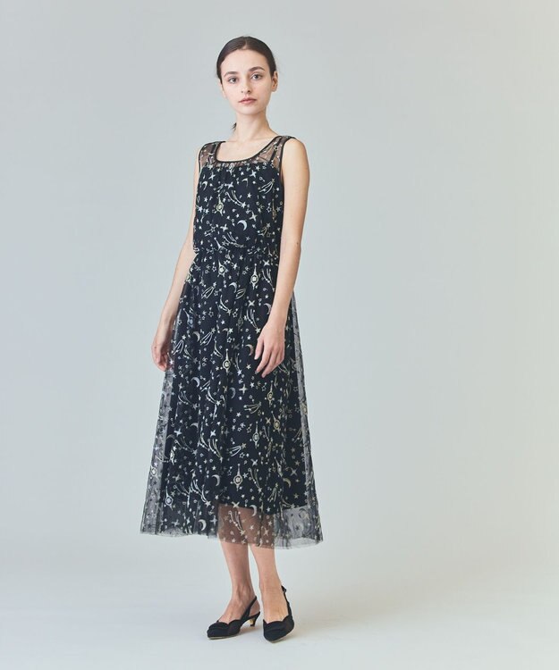 GRACE CONTINENTAL スペースembチュールドレス ブラック