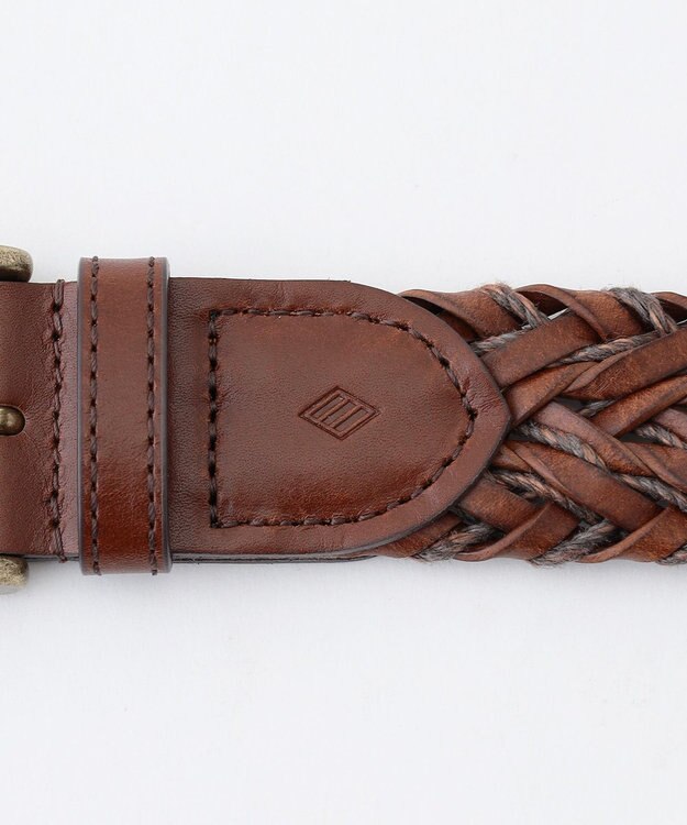 JOSEPH ABBOUD 【イタリア素材/日本製】ヴィンテージライクブレイドレザー ベルト キャメル系