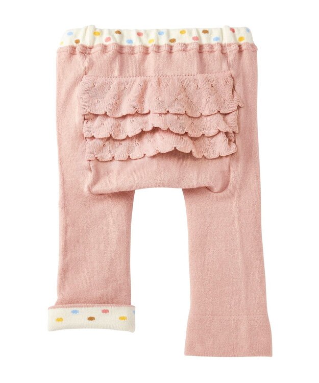 MIKI HOUSE HOT BISCUITS 【70-100cm】 おしりフリル 9分丈ベビースパッツ ピンク
