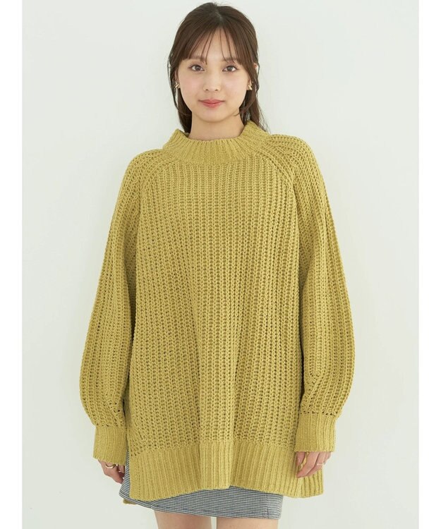 earth music&ecology マットモール片畦チュニック Yellow