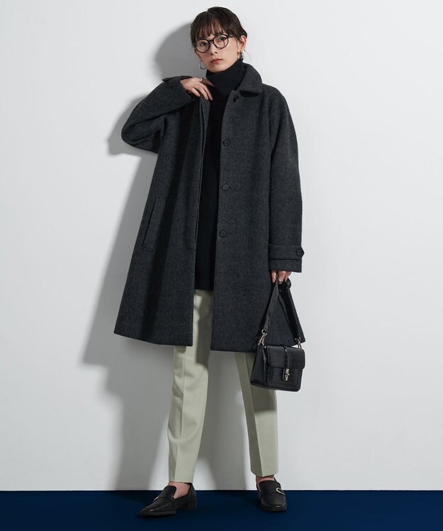 ICB L 【洗える】ウール2WAYストレッチ テーパードパンツ ヘイズグリーン系