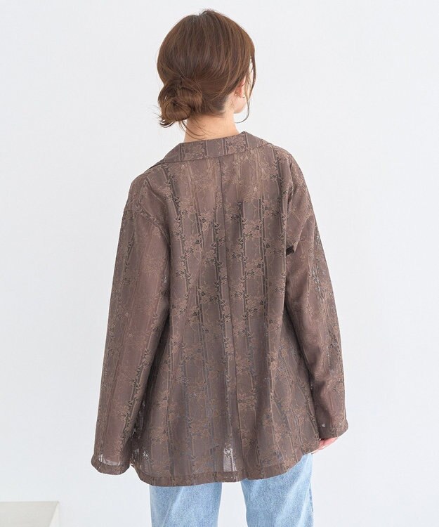 earth music&ecology レースシャツジャケット Ivory