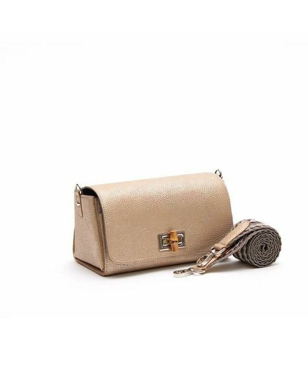 A.D.M.J. 【牛革】メタリックレザー/ラウンドターンロックショルダー GO