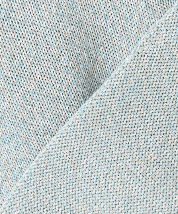 J.PRESS LADIES 【洗える】GIMA COTTON ミックスカラー Vネック ニット ミントMIX系