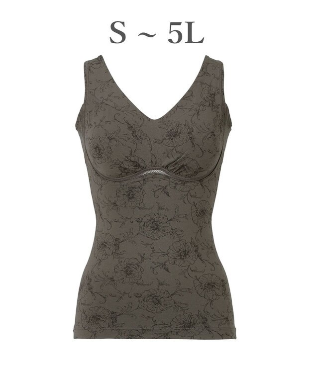 BRADELIS New York 【Yukine inc. / ブラデリス】ゆきねえ365綿混モアらく快適フルカップブラキャミ24 ノンワイヤー 補正 洋服に響きにくい ブラトップ カップ付き シェイパー YH524301 ローズチャコール