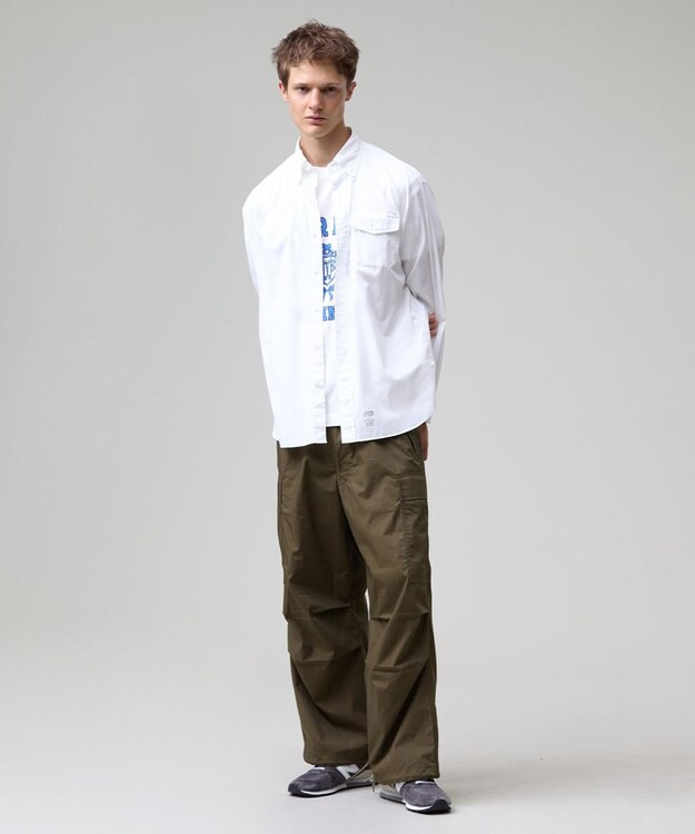 J.PRESS MEN 【J.PRESS ORIGINALS】【UNISEX】Cotton Broad Cloth B.D. Shirt / Baggy-Fit ホワイト系