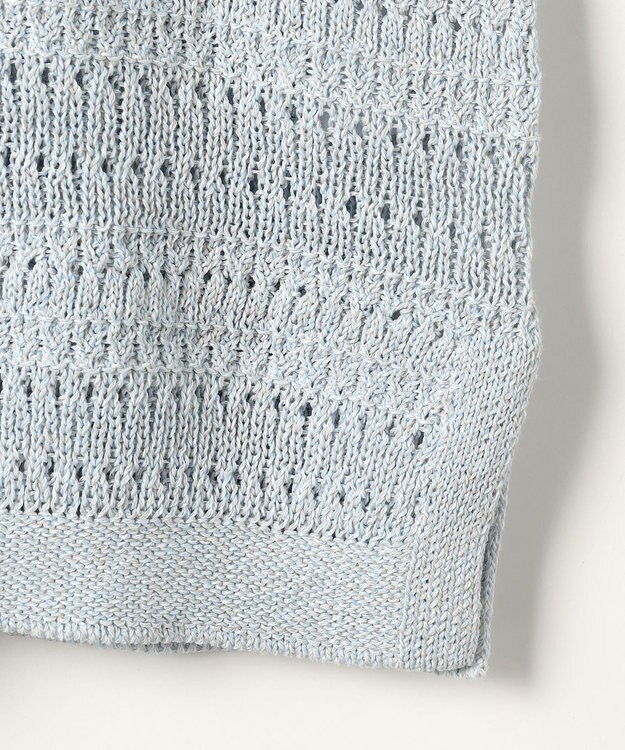 J.PRESS LADIES S CROCHET LIKE PATTERN スッキパー ニット ブルー系