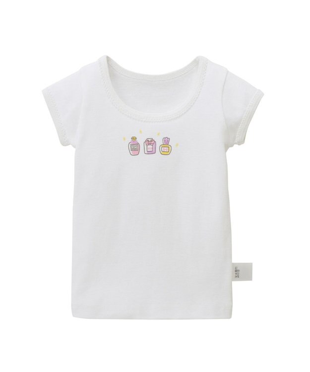 MIKI HOUSE HOT BISCUITS 【80-120cm】 フライス素材半袖肌着(女の子用インナー) 白