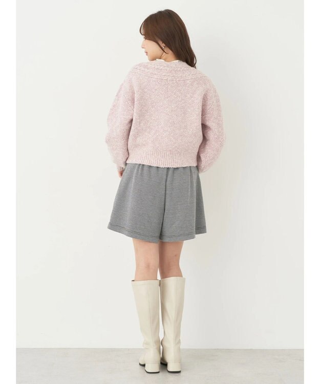 earth music&ecology ラメスラブニットカーディガン Pink