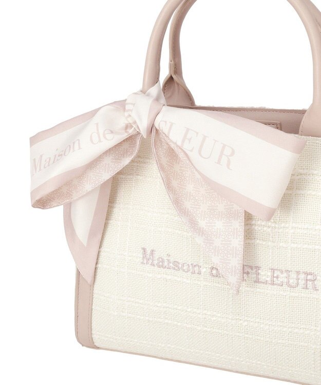 Maison de FLEUR スカーフ付きツイード2Wayバッグ Pink