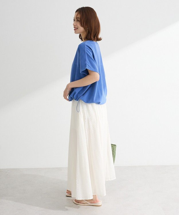 Green Parks Ｉ　シアーサッカーギャザースカート Ivory