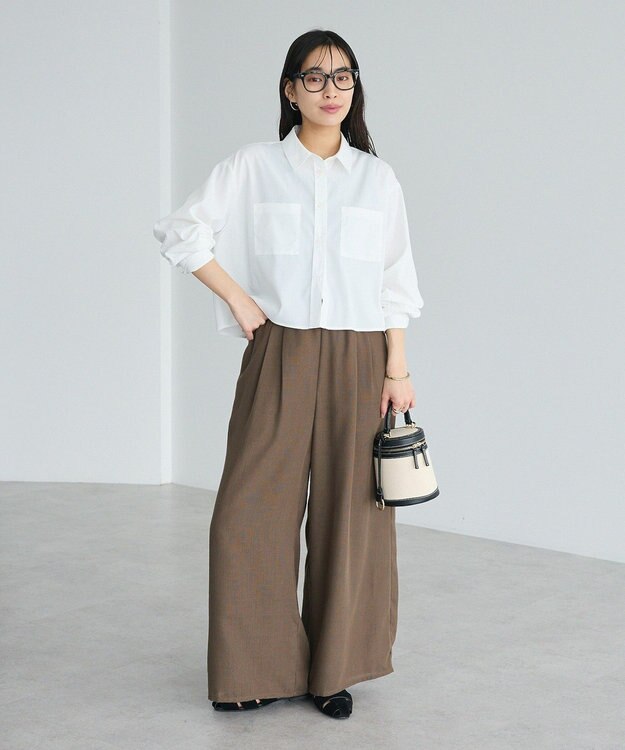 CRAFT STANDARD BOUTIQUE リネンライクワイドイージーパンツ Brown