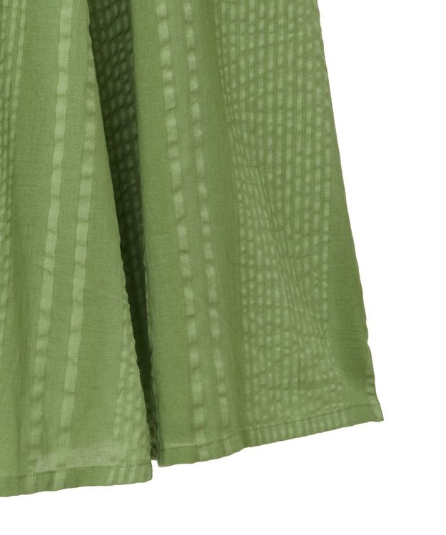 Green Parks Ｉ　シアーサッカーギャザースカート Ivory